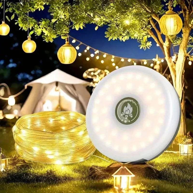 Luz de Acampamento Recarregável com RGB retrátil